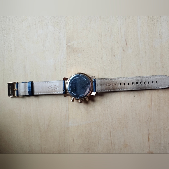 Fossil Rhett Chronographic Watch in Navy Blue and Rose Gold details - Picture 5 of 7